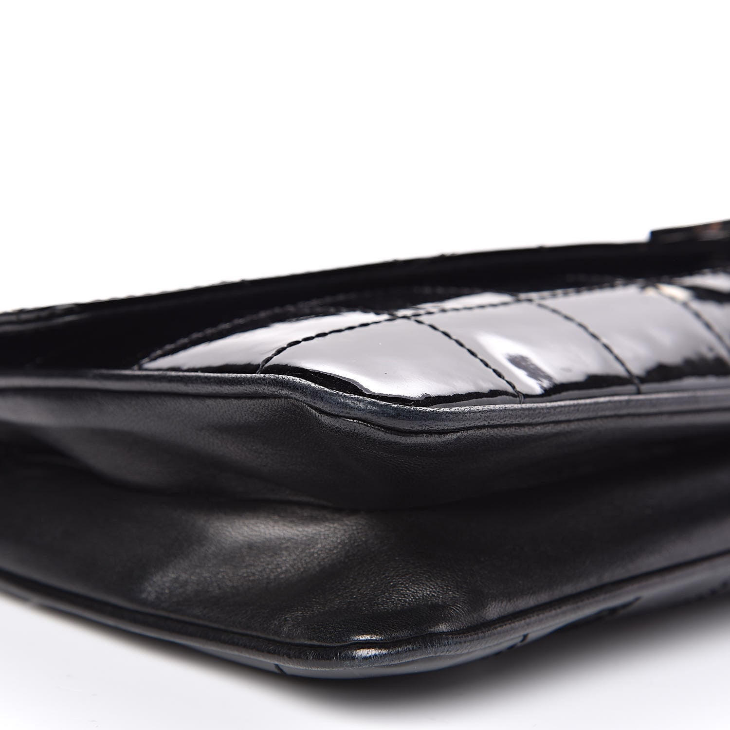 Chanel Patent Square Stitched CC Flap Clutch Black 8 of 11