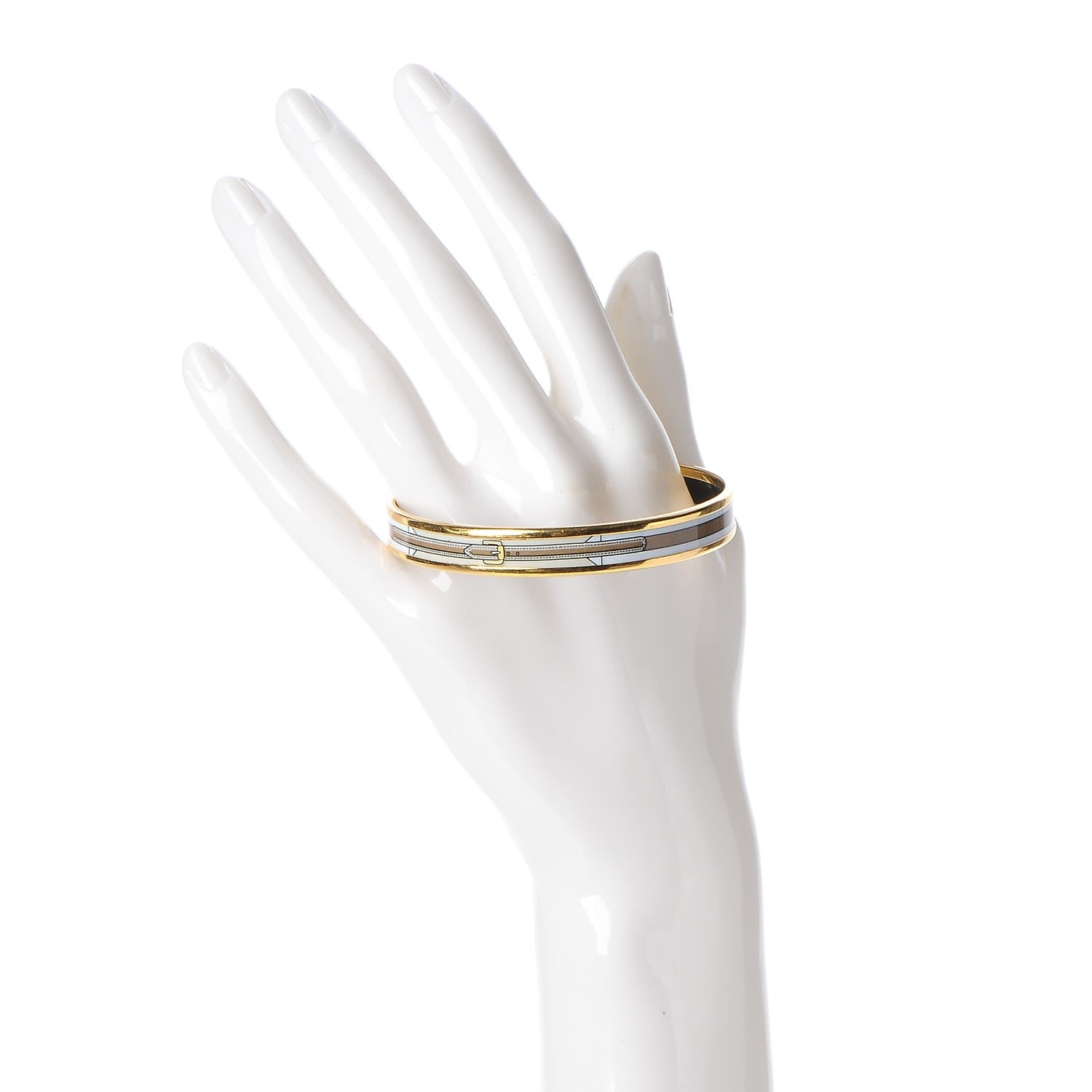 Hermes Enamel Printed Narrow Sangles Bracelet 70 2 of 6