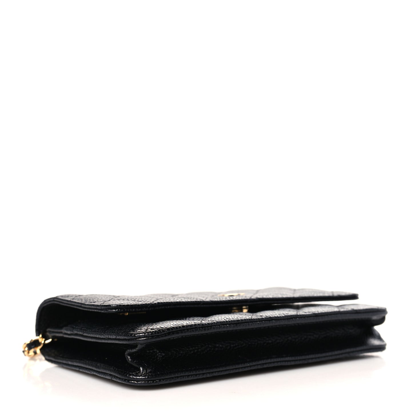 Caviar Quilted Wallet on Chain WOC Black