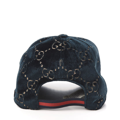 Gucci Velvet GG Monogram Baseball Hat L Blue 4 of 7