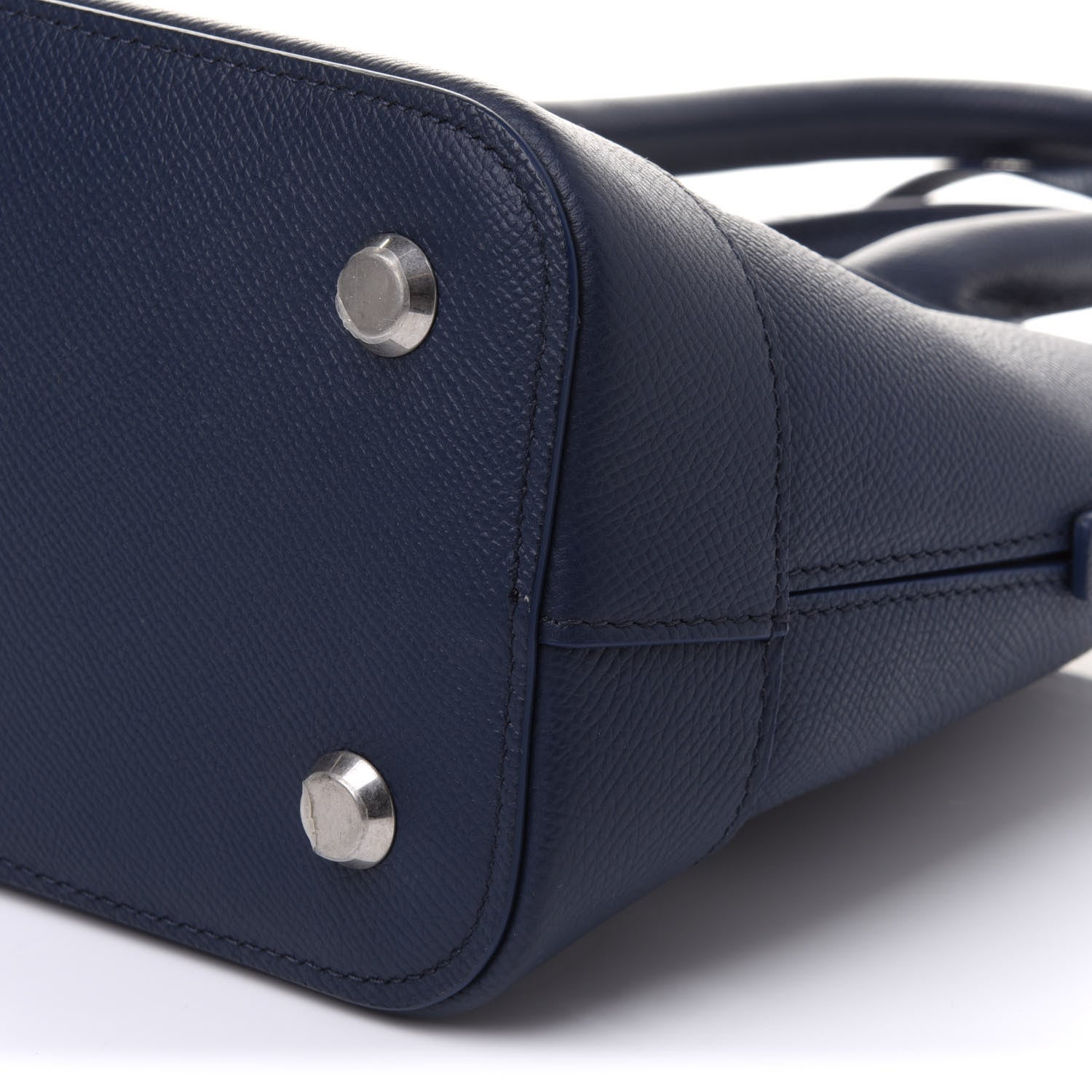 Balenciaga Signature Grained Calfskin Logo S Ville Top Handle Bag Bleu Canopee White 10 of 12