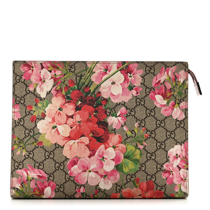 Gucci GG Supreme Monogram Blooms Large Cosmetic Case Beige Multicolor Dry Rose 1 of 6