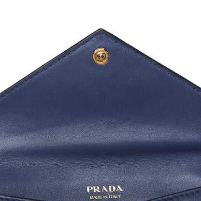 Prada Saffiano City Calf Clutch With Chain Bluette 9 of 15