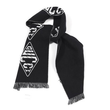 Gucci Wool Cashmere Logo Scarf Black 1 of 4
