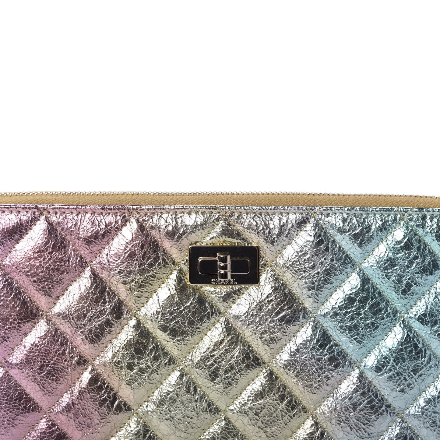 Metallic Goatskin Quilted Medium 2.55 Reissue Cosmetic Case Multicolor
