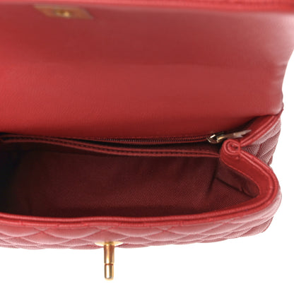 Chanel Caviar Quilted Mini Coco Handle Flap Red 5 of 9