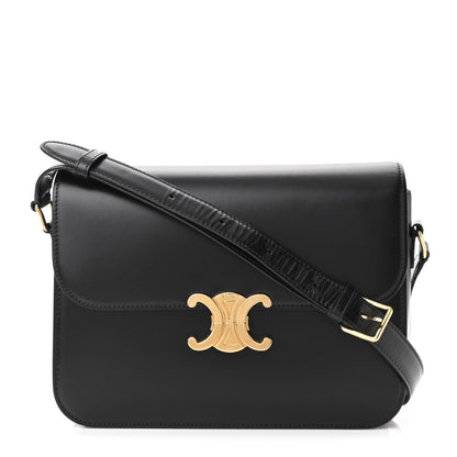 Celine Shiny Calfskin Large Triomphe Black 1 of 10