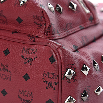 MCM Visetos Studded Medium Stark Backpack Scooter Red 12 of 13