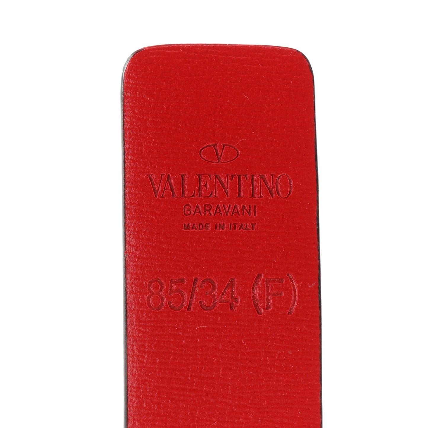 Glossy Calfskin VLogo Reversible 20mm Belt 85 34 Black Rouge Pur