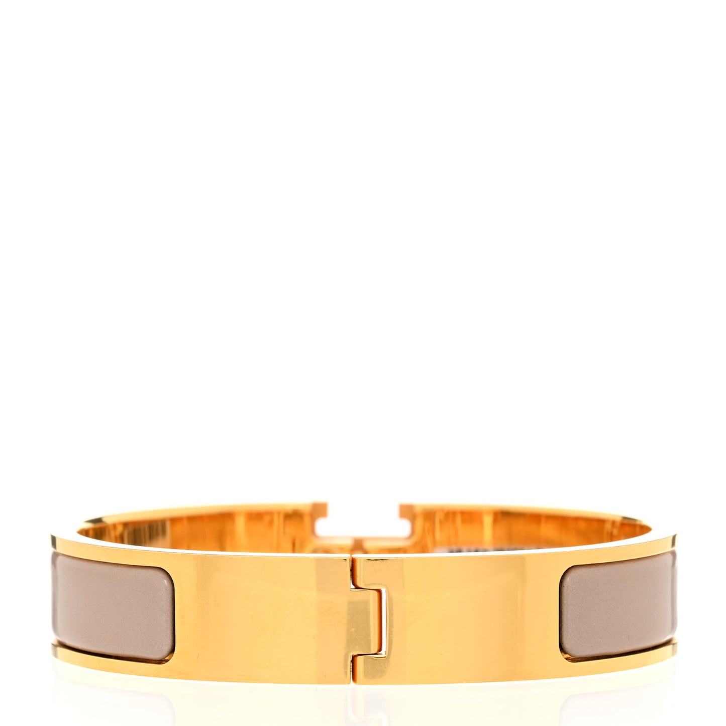 Enamel Narrow Clic Clac H Bracelet PM Marron Glace