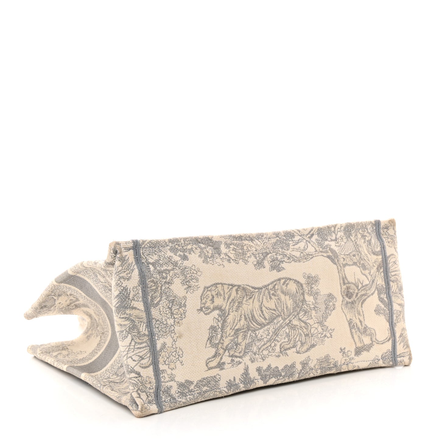 Canvas Embroidered Medium Dioriviera Toile De Jouy Book Tote Gray