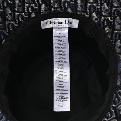 Christian Dior Velvet Oblique Large Brim Bucket Hat 57 Bleu Red 7 of 8