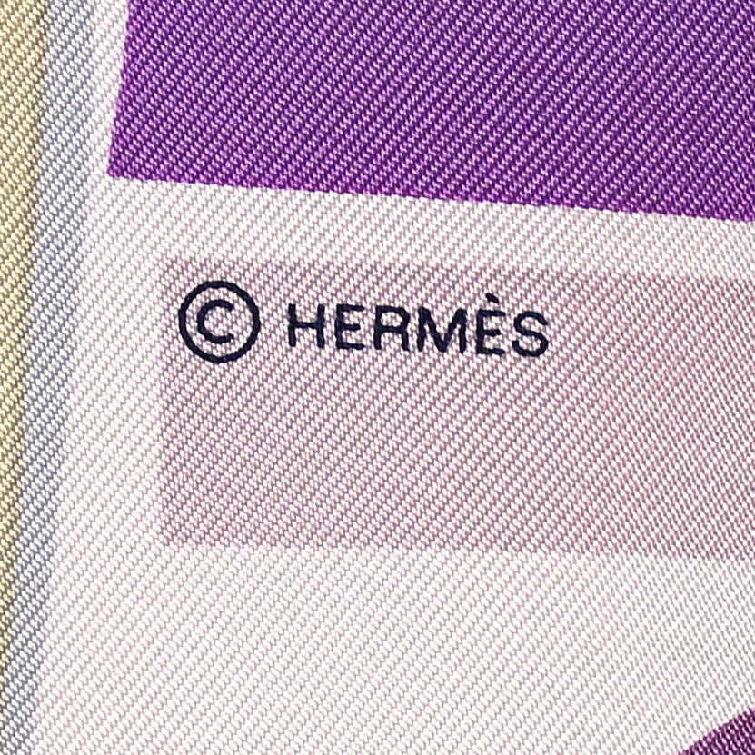 Hermes Silk Jersey Sea Surf and Fun Scarf 90 Rose Pale Mauve Jaune Soufre 3 of 6