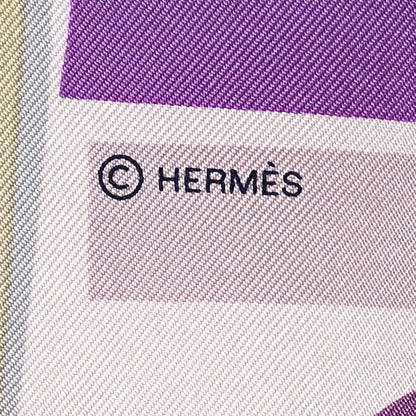 Hermes Silk Jersey Sea Surf and Fun Scarf 90 Rose Pale Mauve Jaune Soufre 3 of 6