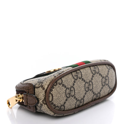Gucci GG Supreme Monogram Web Ophidia Dome Key Pouch Beige New Acero 4 of 7