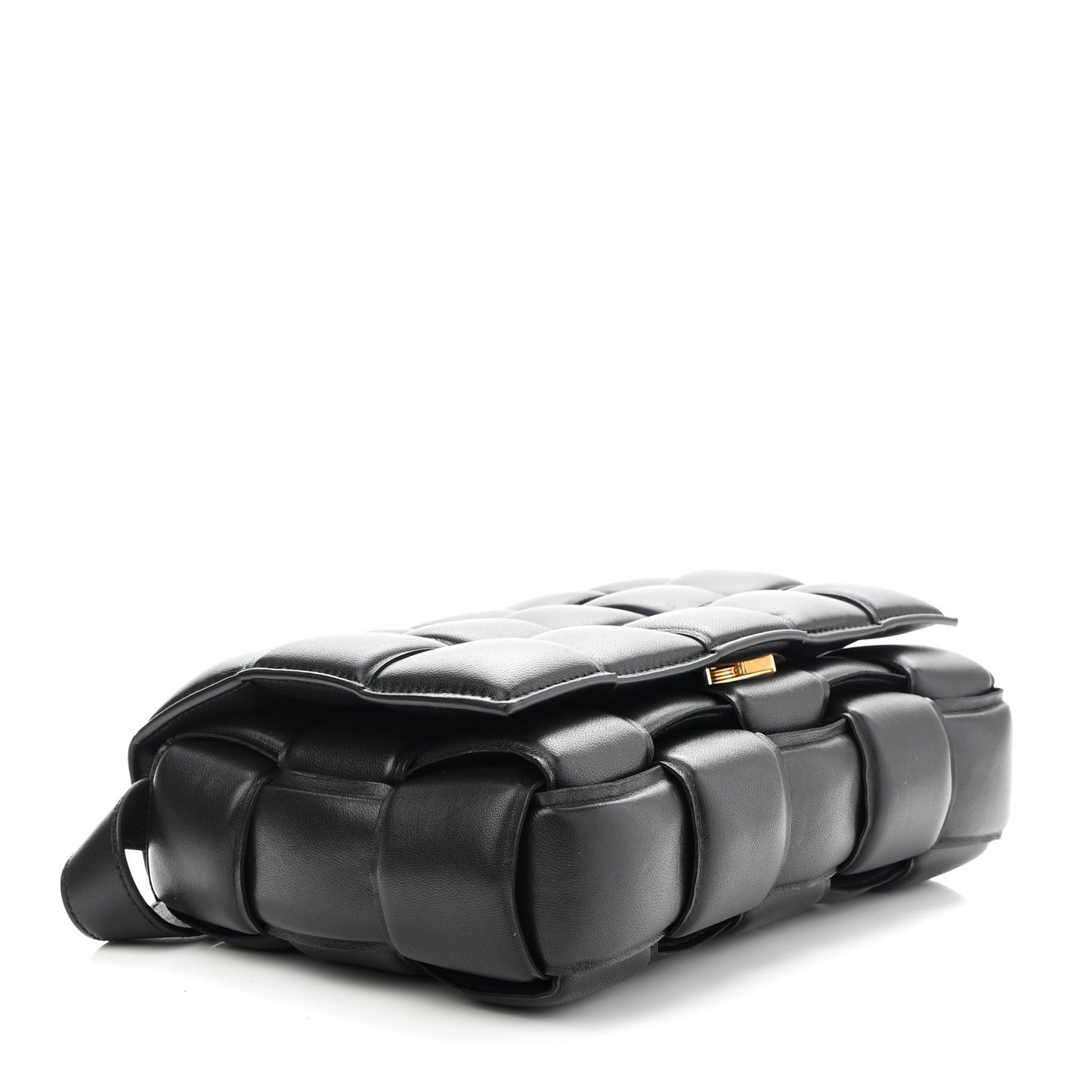 Nappa Maxi Intreccio Padded Cassette Crossbody Bag Black