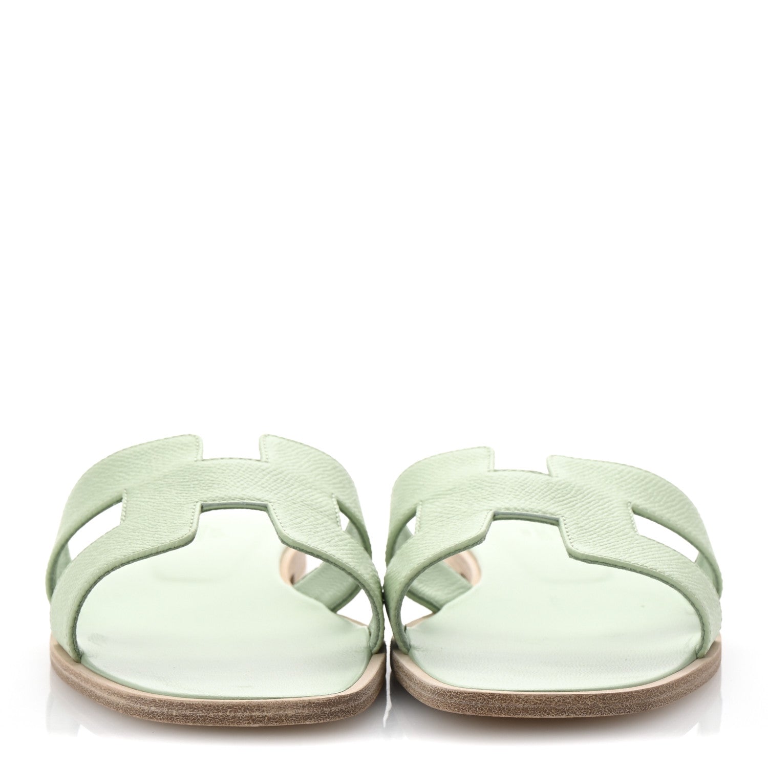 Hermes Epsom Oran Sandals 40.5 Vert Jade 3 of 10