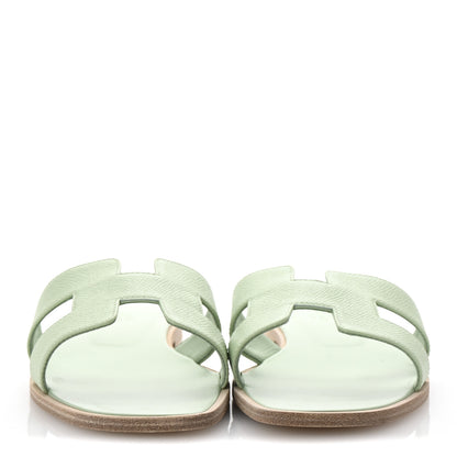 Hermes Epsom Oran Sandals 40.5 Vert Jade 3 of 10