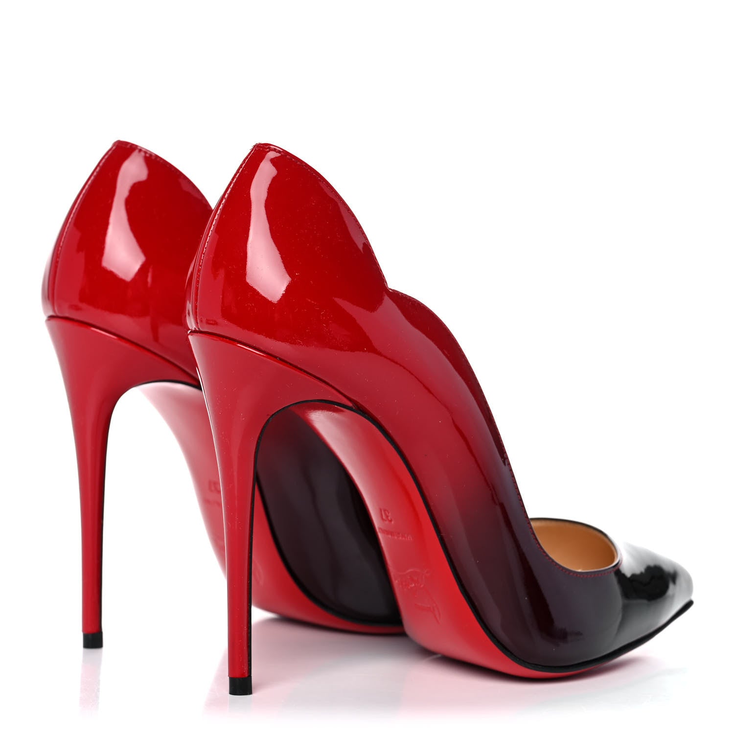 Christian Louboutin Patent Degrade Hot Chick 100 Pumps 37 Black Red 4 of 8