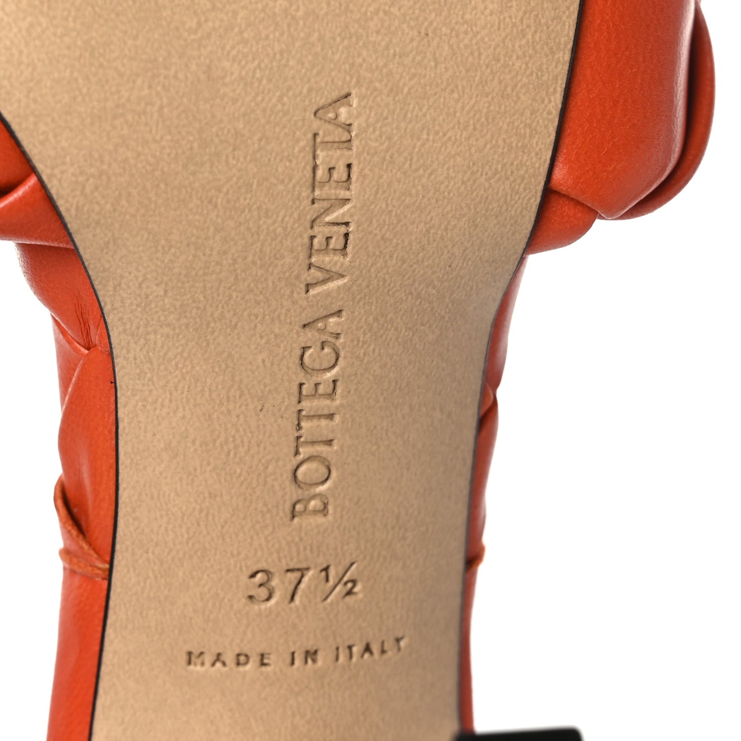 Nappa Maxi Intrecciato Lido Mule Sandals 37.5 Paprika