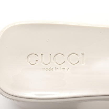 Gucci Rubber Gucci Logo Womens Platform 20/60mm Slide Sandals 39 Mystic White 8 of 10