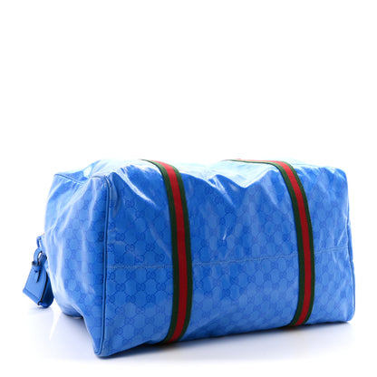 Gucci Crystal Monogram Web Medium Duffle Bag Blue 3 of 11