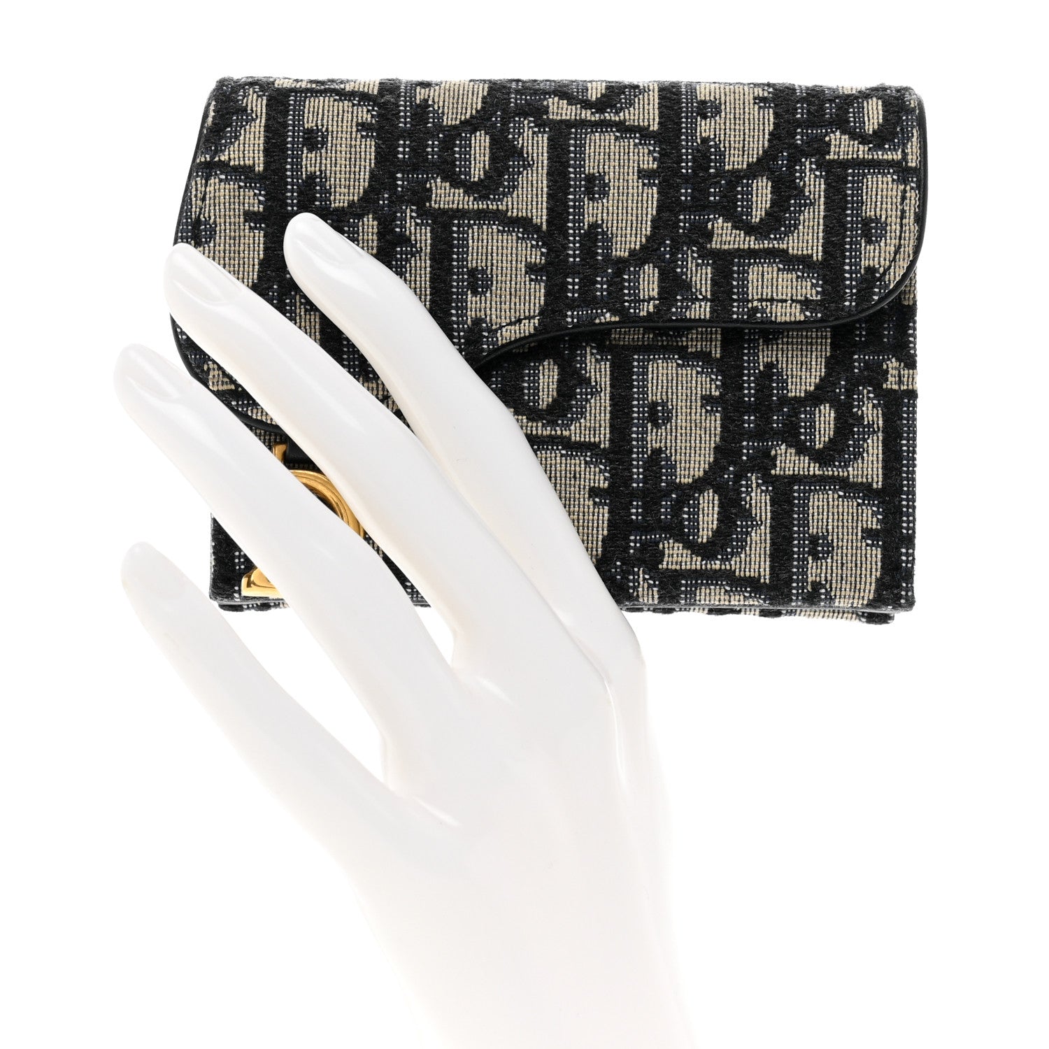 Christian Dior Oblique Saddle 5-Gusset Card Holder Blue 2 of 7