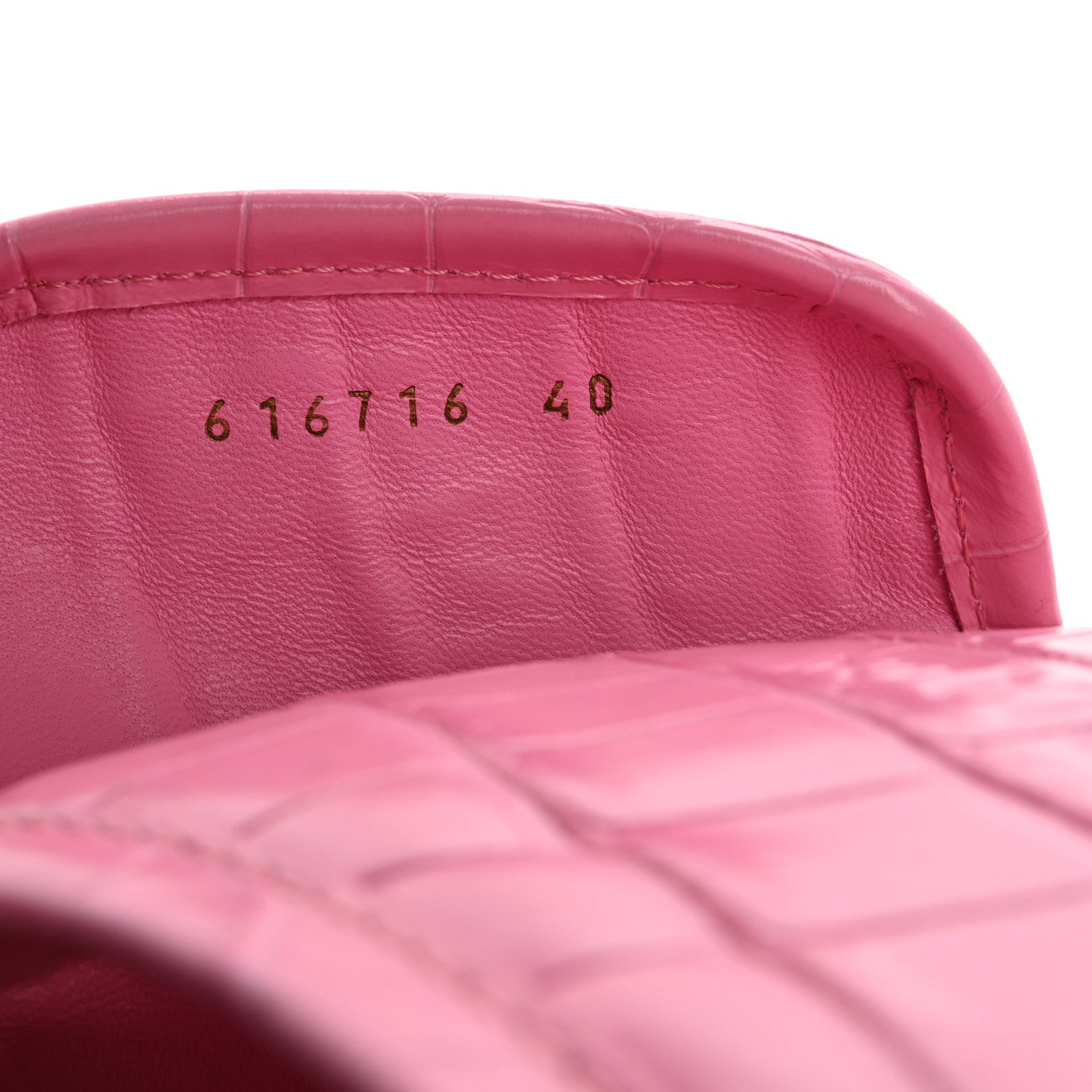 Balenciaga Calfskin Logo Crocodile Embossed Slides 40 Fuxia 9 of 10