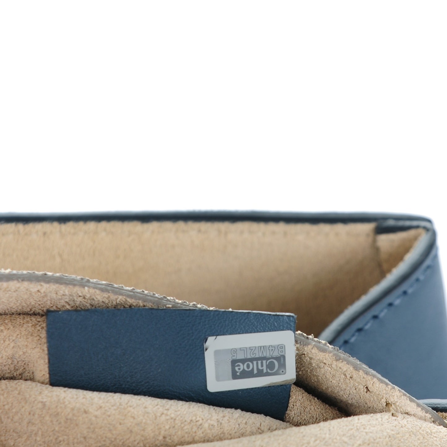 Suede Smooth Calfskin Drew Shoulder Bag Silver Blue
