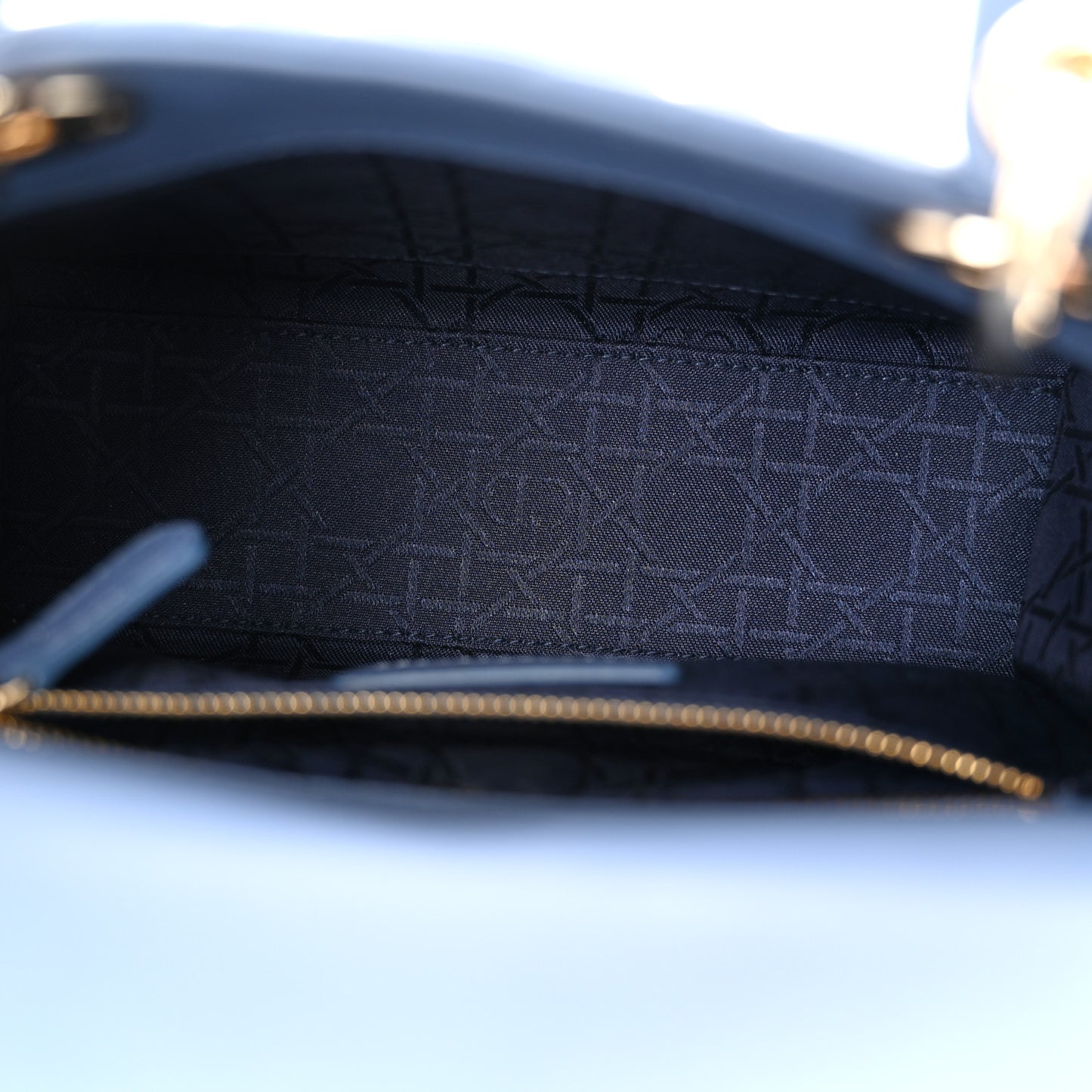 Lambskin Cannage Small Lady Dior Denim