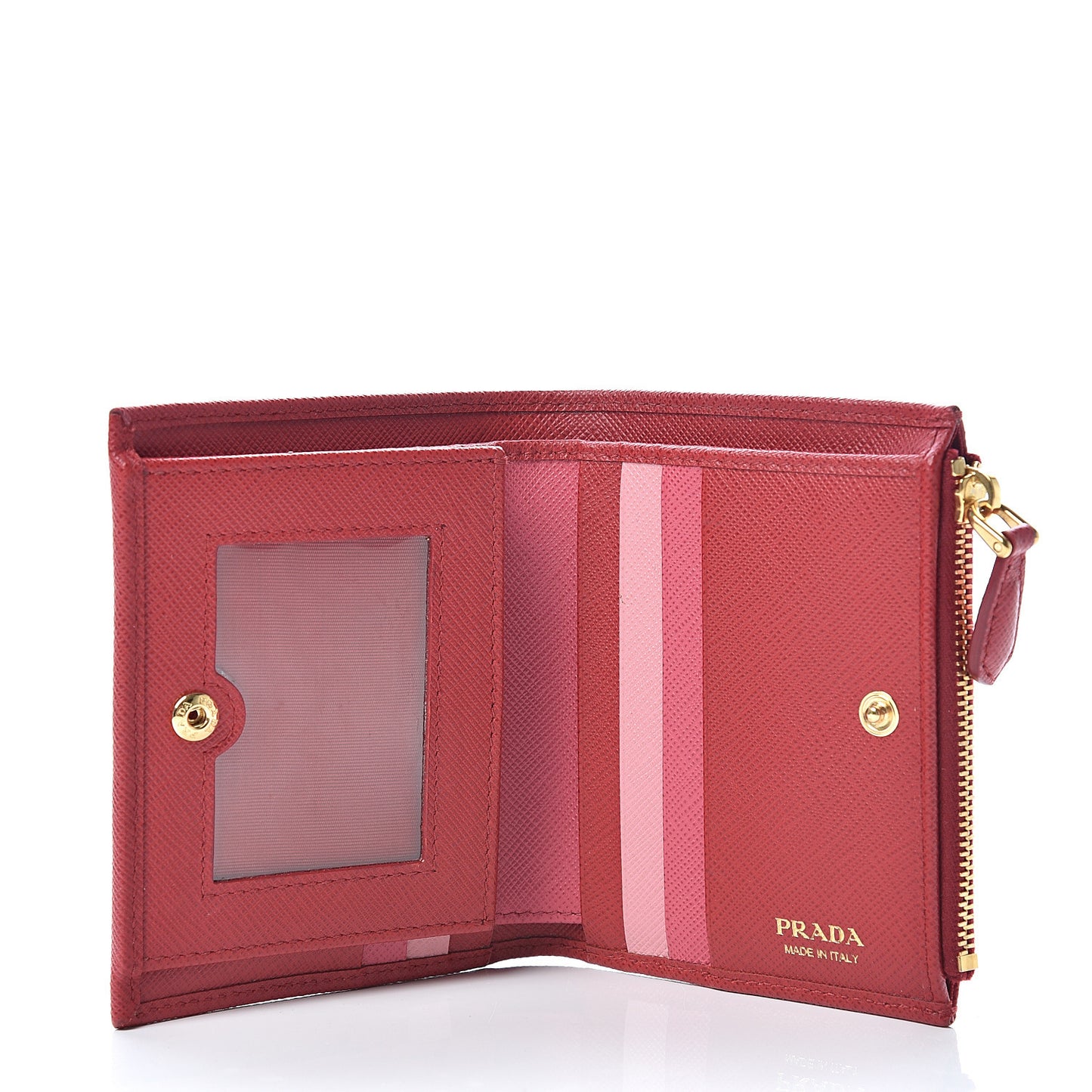 Saffiano Colour Compact Wallet Fuoco Petalo