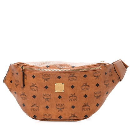 MCM Visetos Medium Stark Belt Bag Cognac 1 of 7