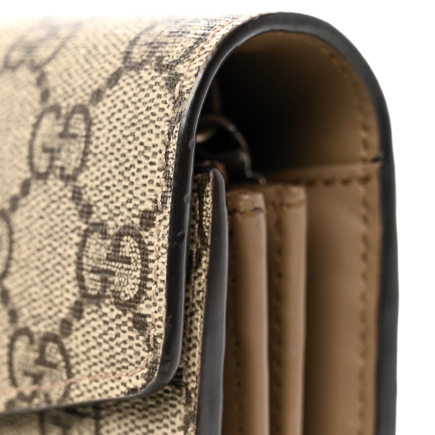 GG Supreme Monogram Mini Dionysus Chain Wallet Beige Taupe