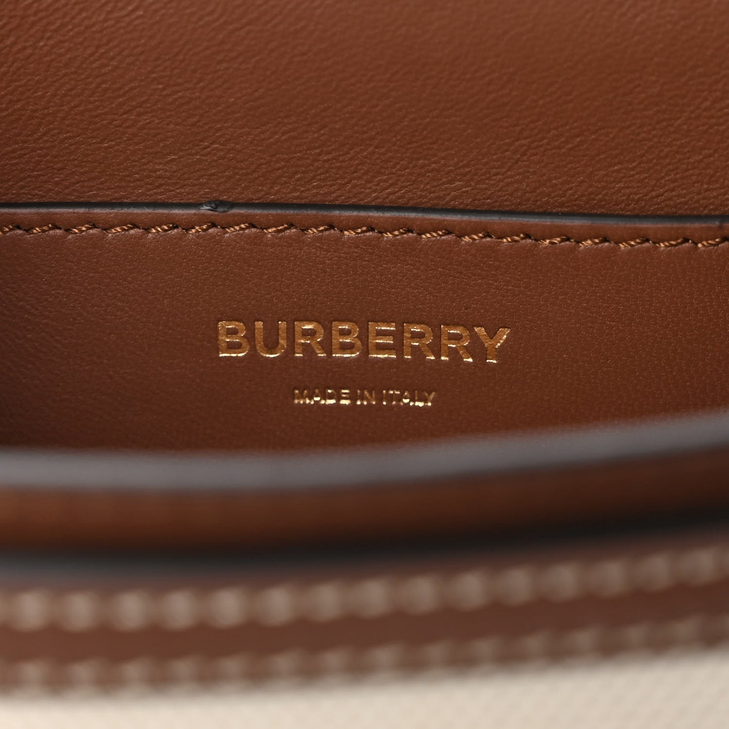 Canvas Calfskin Small TB Bag Natural