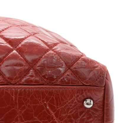 Chanel Glazed Calfskin Quilted Large Just Mademoiselle Bowling Bag Red 14 of 14