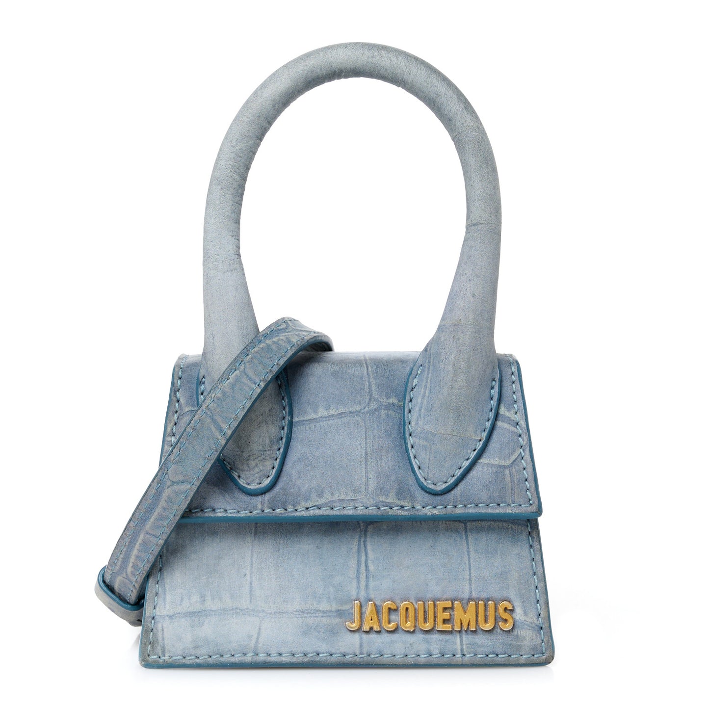 Suede Crocodile Embossed Le Chiquito Blue