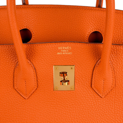 Hermes Taurillon Clemence Birkin 35 Orange 9 of 23