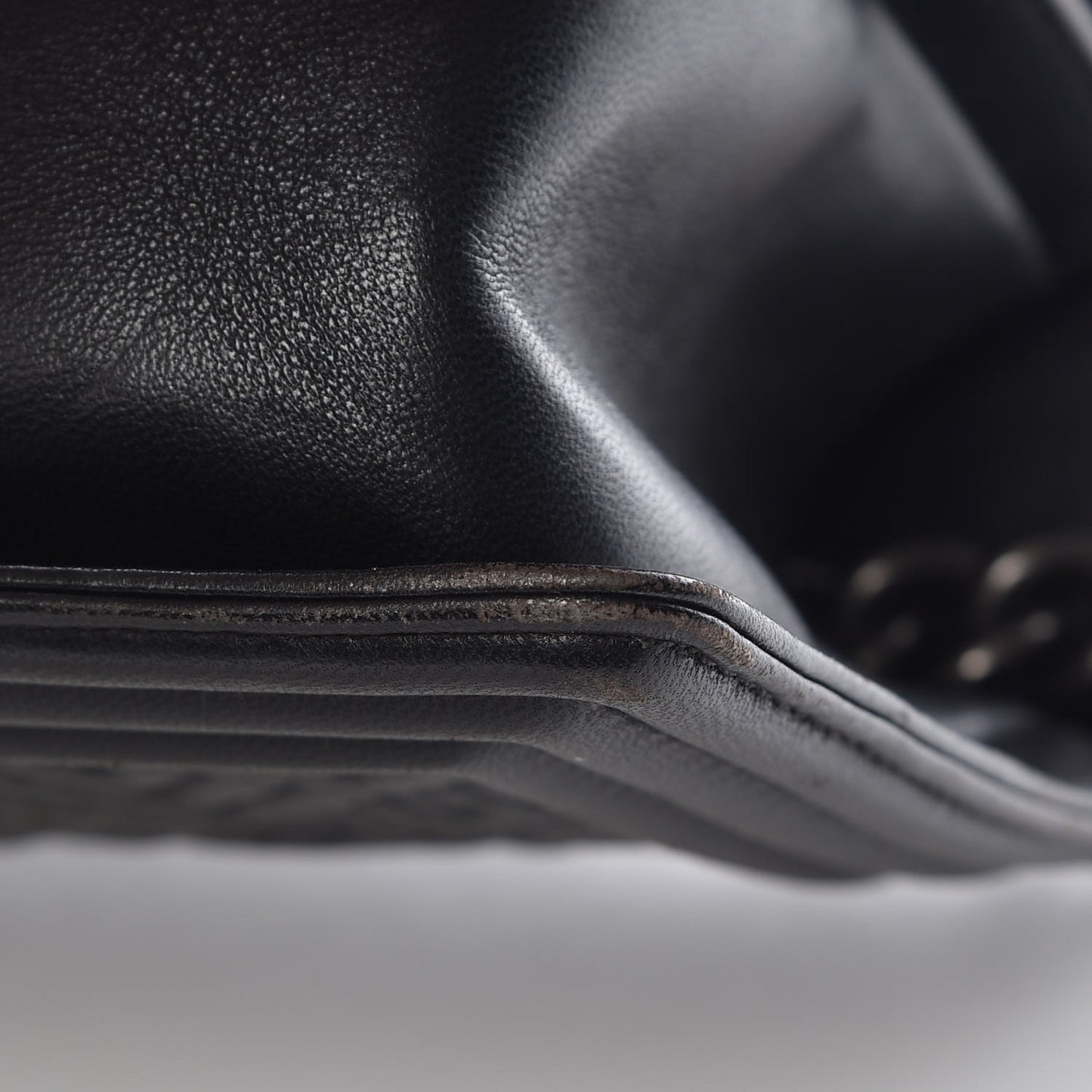 Lambskin Chevron Quilted Medium Boy Flap Black