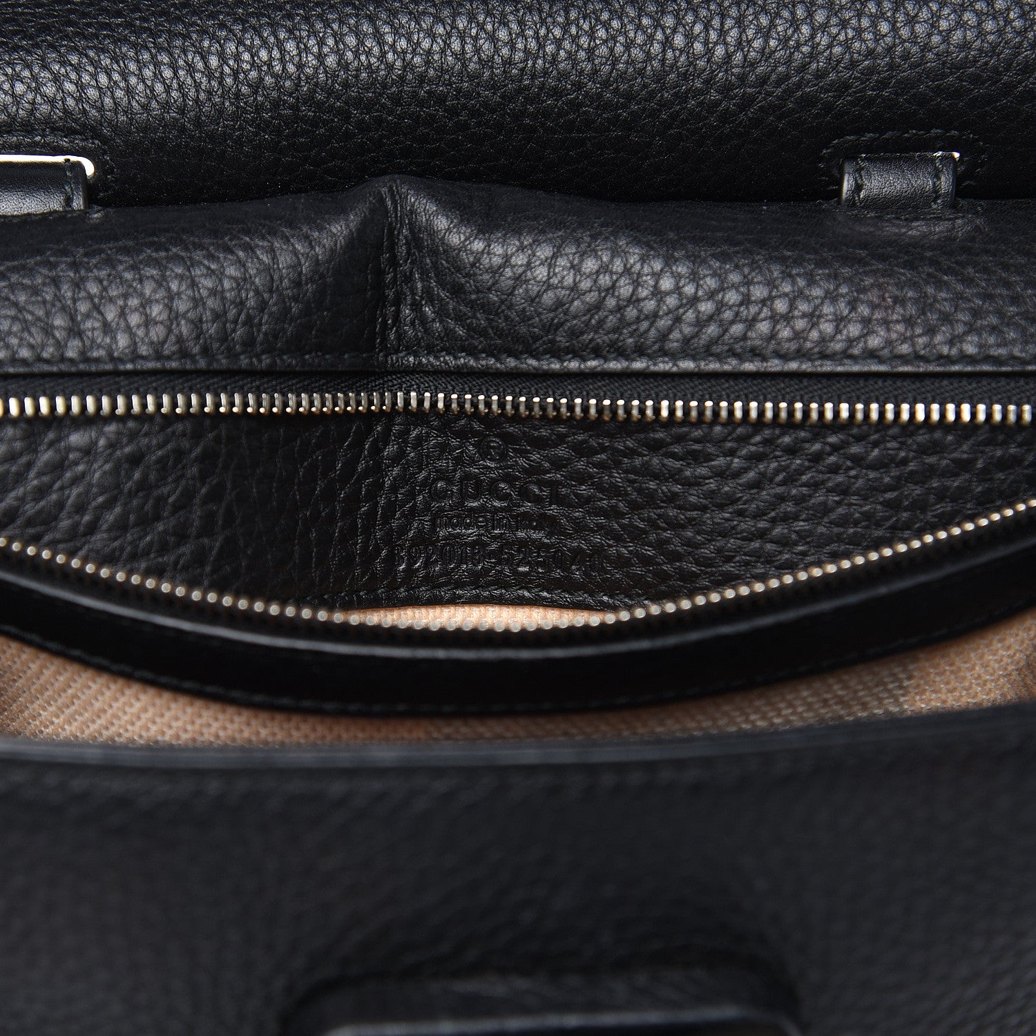 Gucci Cellarius Calfskin Medium Bamboo Daily Top Handle Bag Black 6 of 8