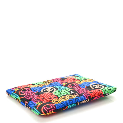 Chanel Fabric Quilted Neon Graffiti O Case Black Multicolor 4 of 8