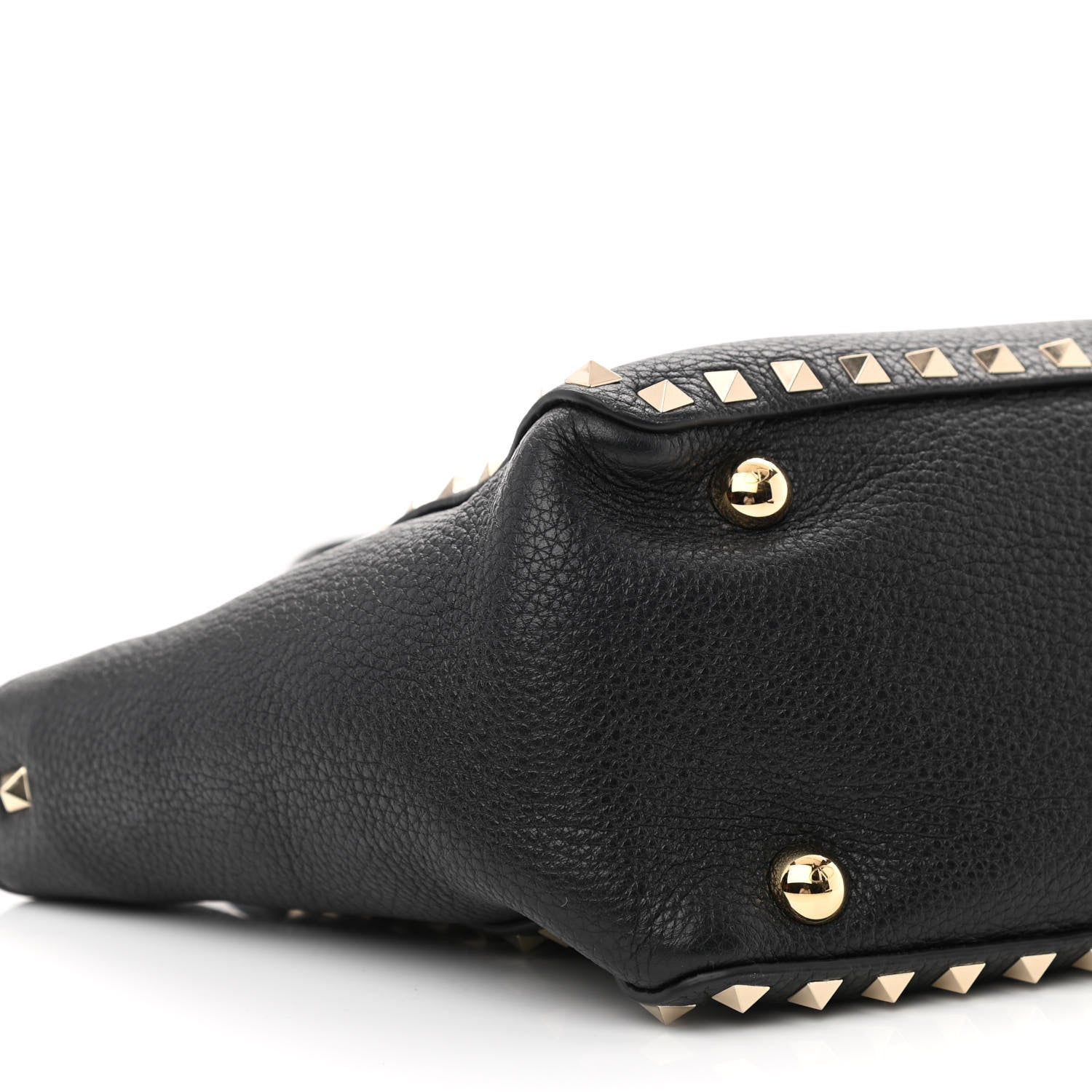 Valentino Garavani Grained Calfskin Small Rockstud Tote Black 8 of 10