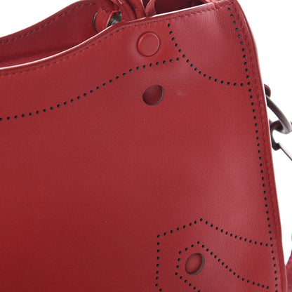 Balenciaga Veau Soyeux Perforated Blackout Hardware Mini City Rouge Groseille 10 of 12