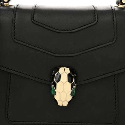 Bulgari Calfskin Serpenti Forever Top Handle Black 8 of 14