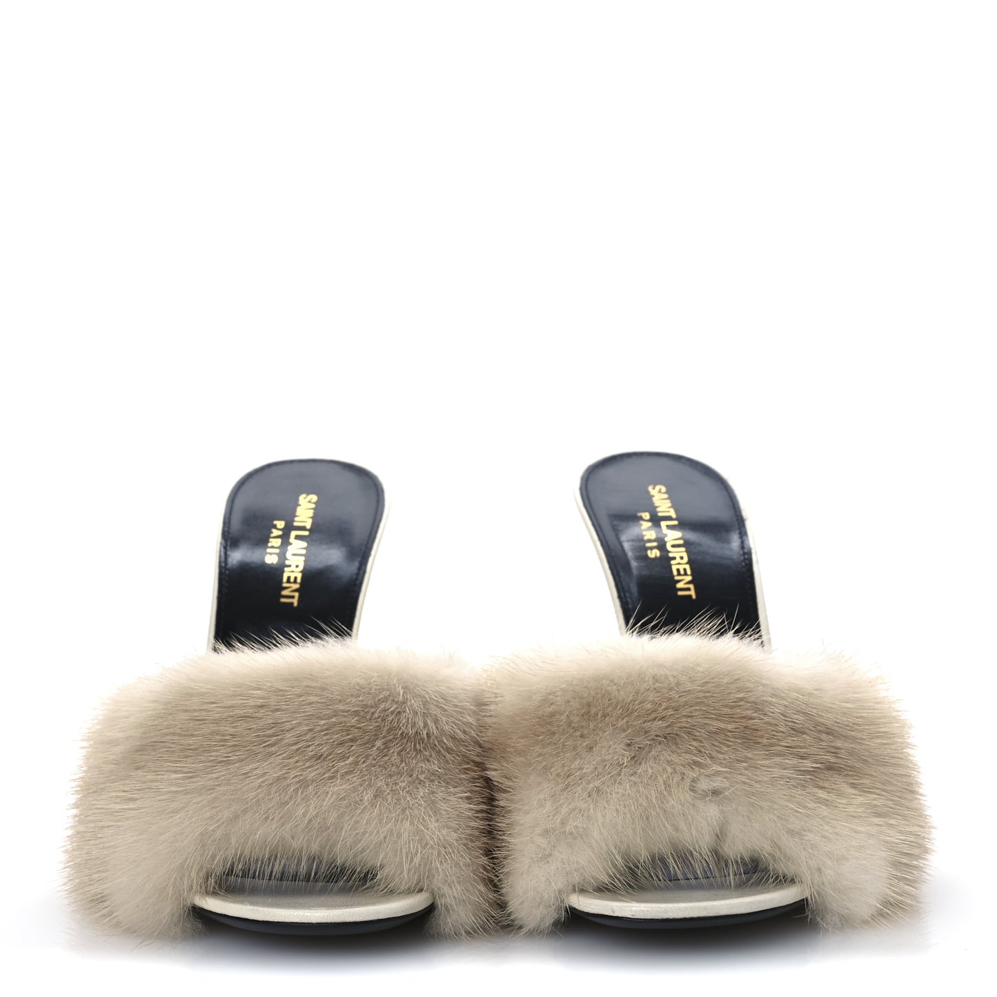 Mink Calfskin Roy Mule Sandals 39 Cream