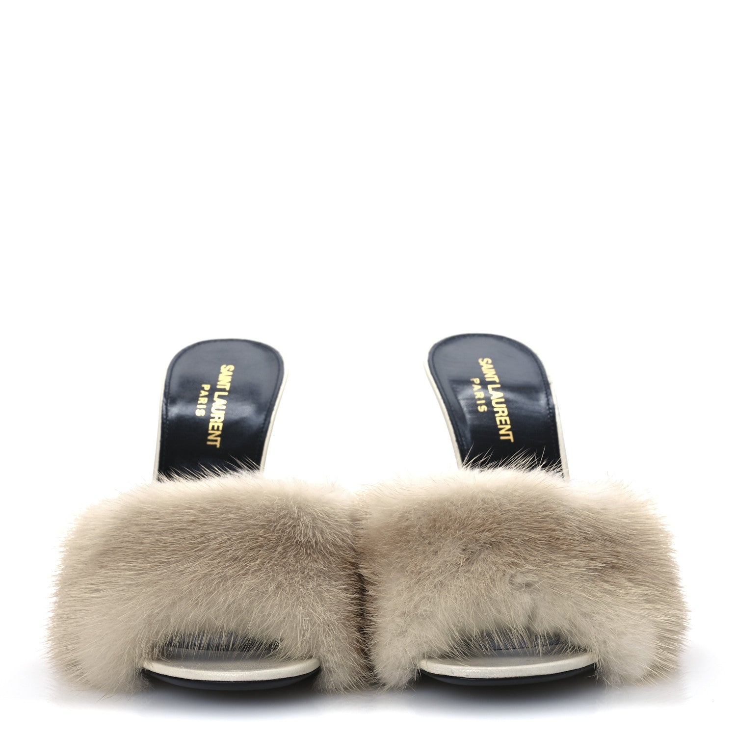 Saint Laurent Mink Calfskin Roy Mule Sandals 39 Cream 6 of 23