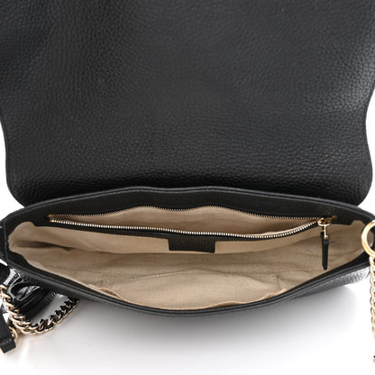 Gucci Pebbled Calfskin Medium Soho Flap Crossbody Black 5 of 9