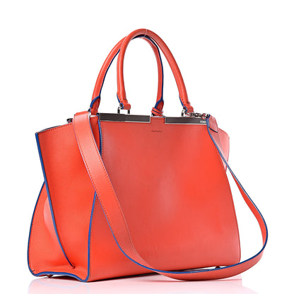 Fendi Vitello Dolce Shiny Nappa Petite 3Jours Tote Papavero 3 of 26