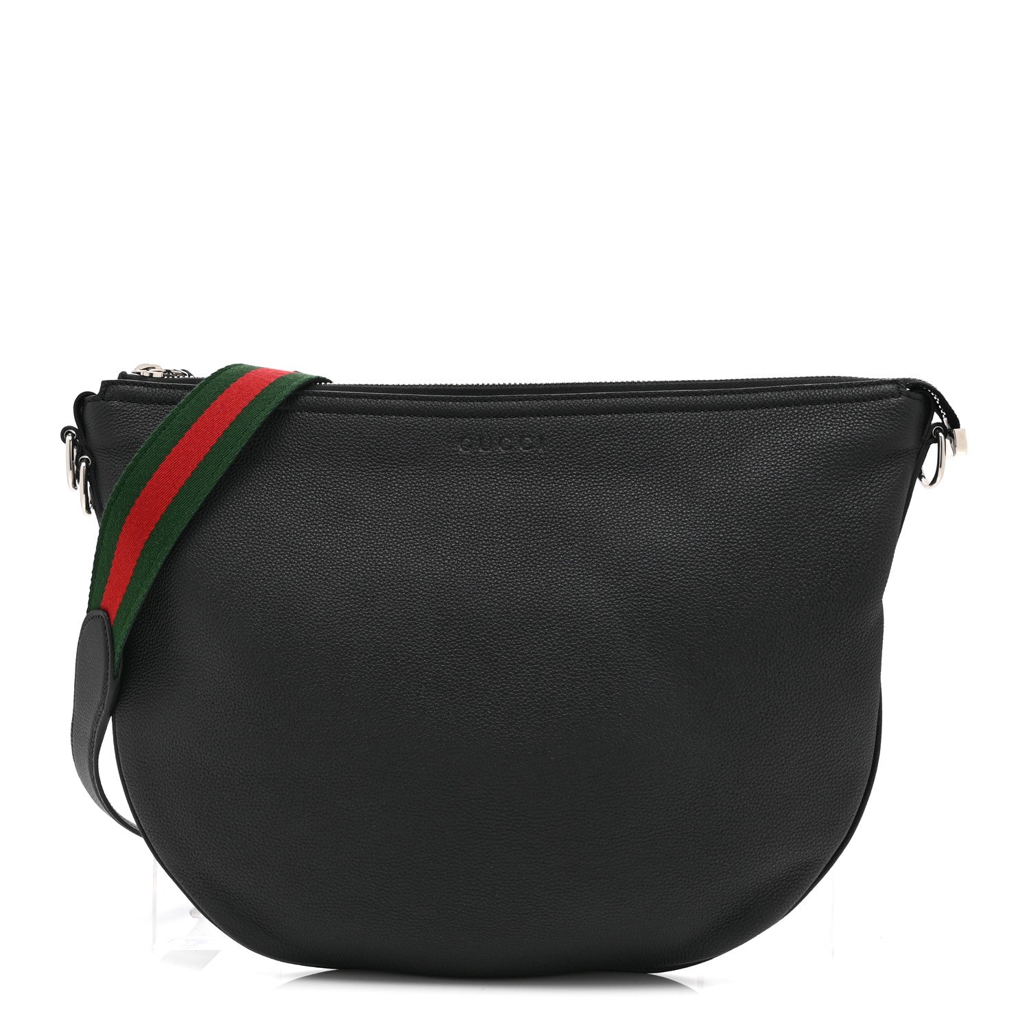 Gucci Calfskin Emblem Shoulder Bag Black 1 of 10