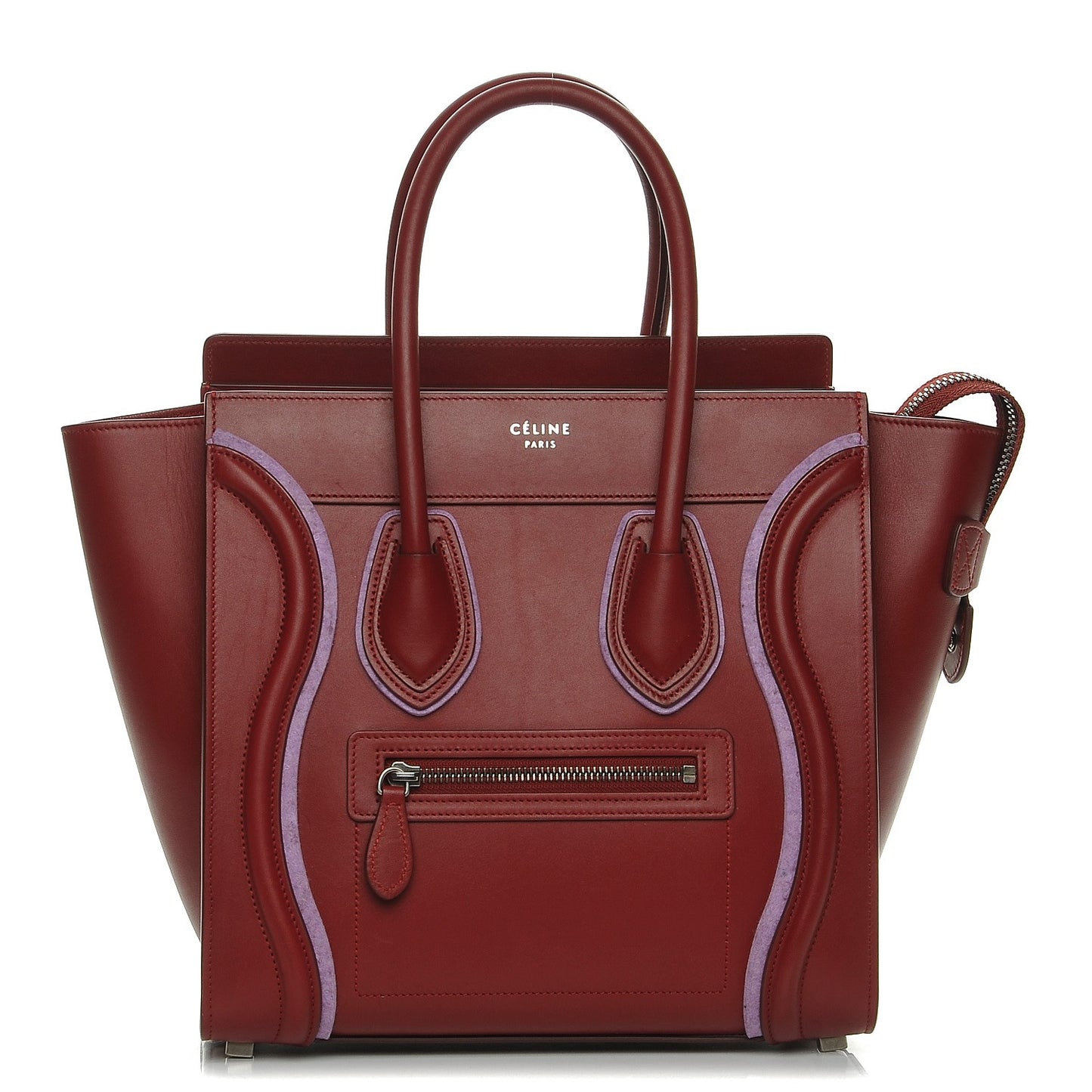 Smooth Calfskin Felt Micro Luggage Merlot