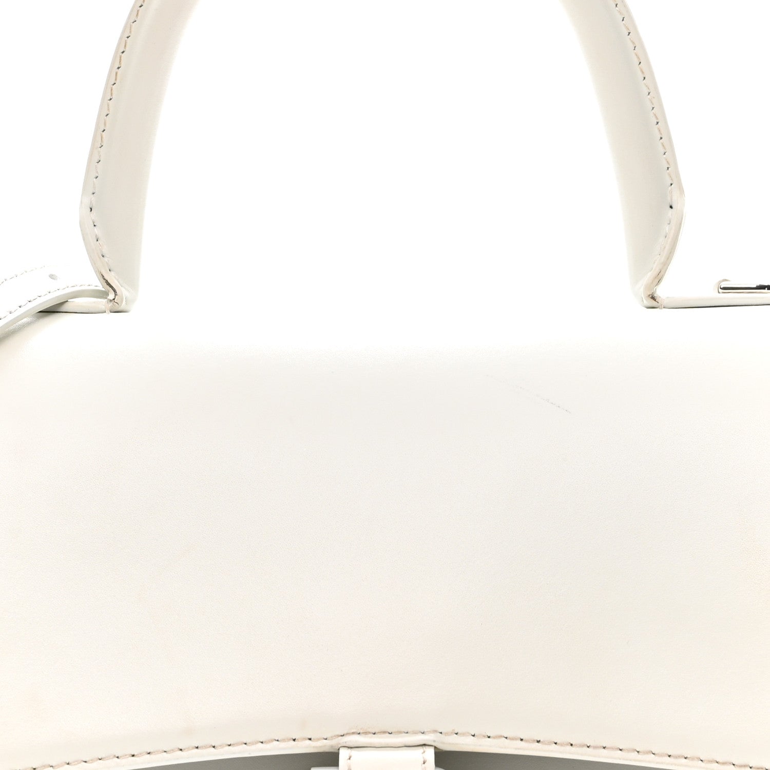 Balenciaga Shiny Box Calfskin Tonal B Hourglass Stretch Top Handle Bag White 8 of 15